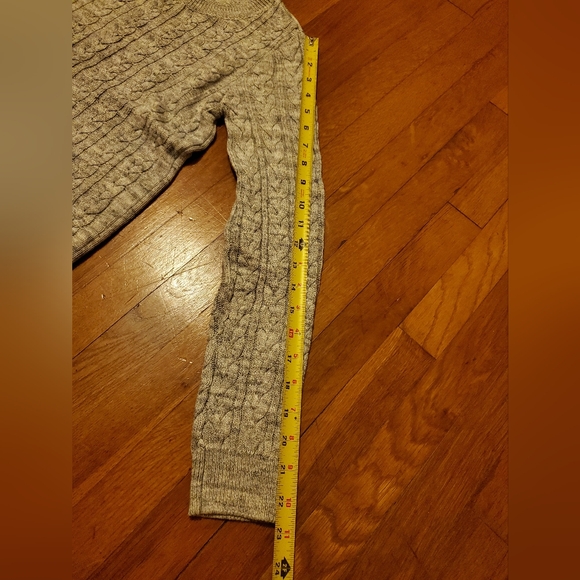 H&M women's acrylic-cotton blend gray twisted knit ribbed pull-over sweater - Picture 5 of 8